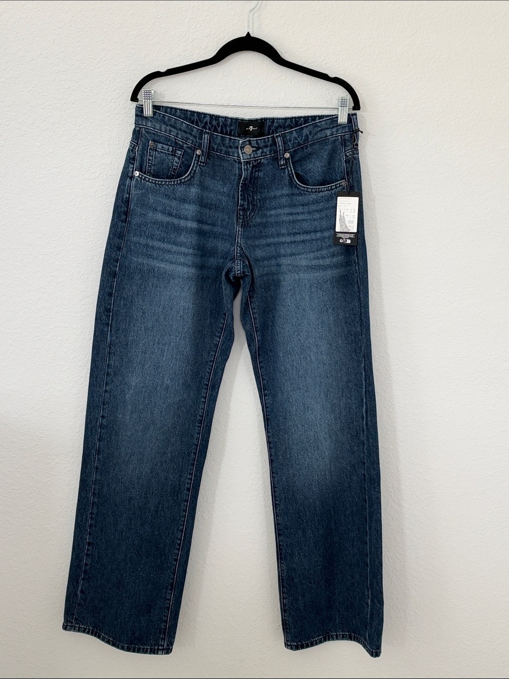 7 For All Mankind Low Straight Jeans 30 Kendallville 100% Cotton NWT